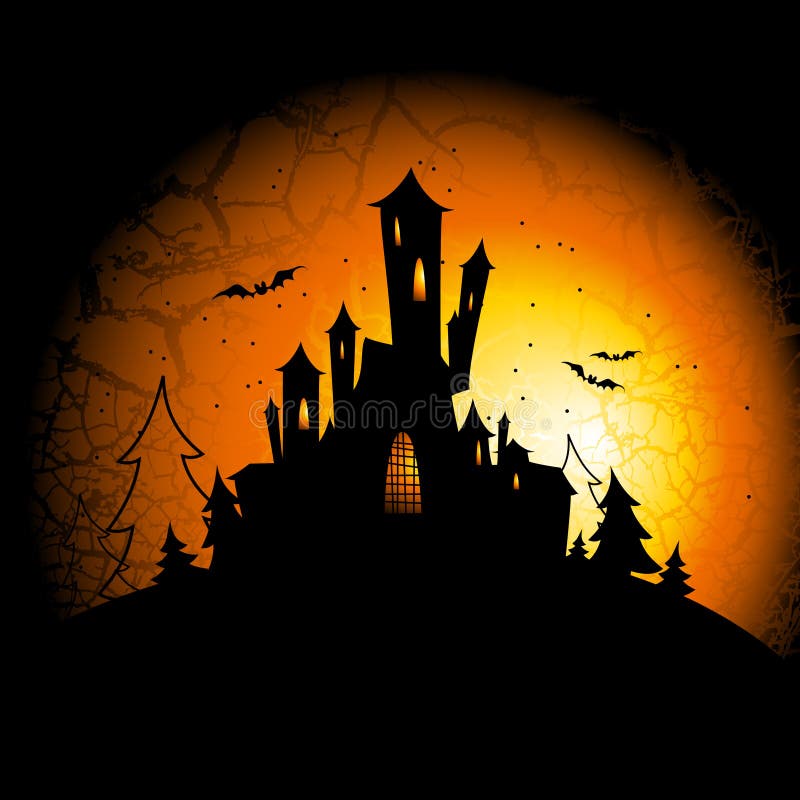 Halloween landscape background, this illustration may be useful as designer work