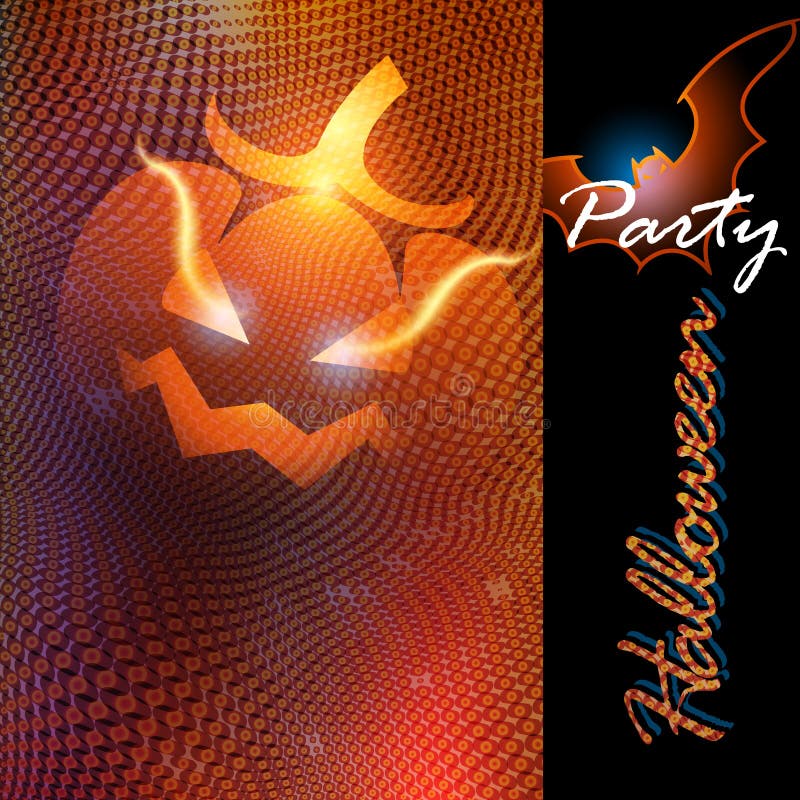 Aflame pumpkin of halloween card. Aflame pumpkin of halloween card