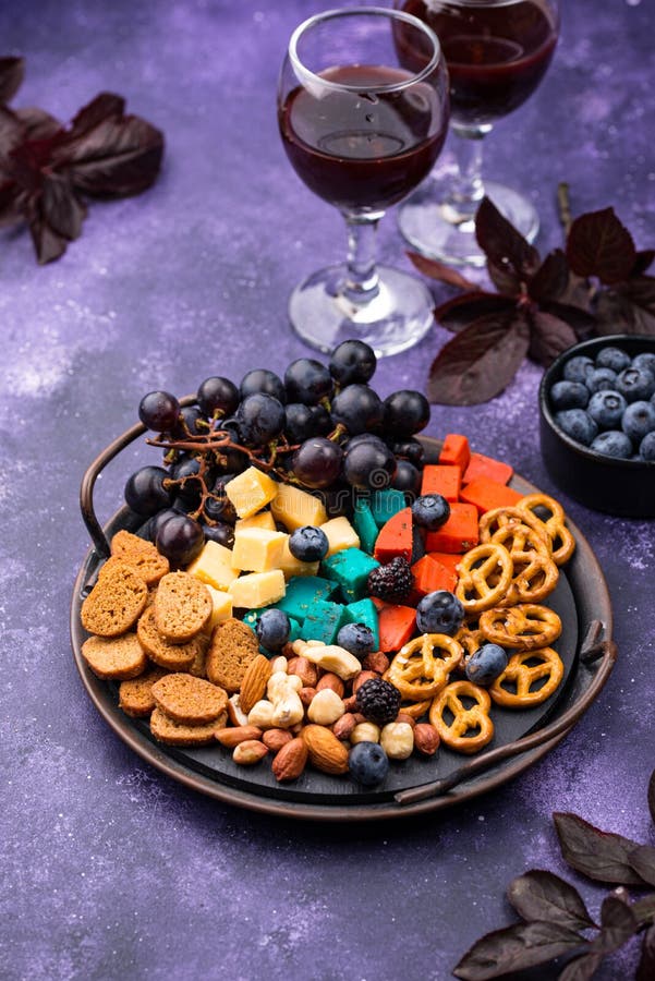 Halloween Appetizers. Cheese Plate with Snacks Stock Photo Image of