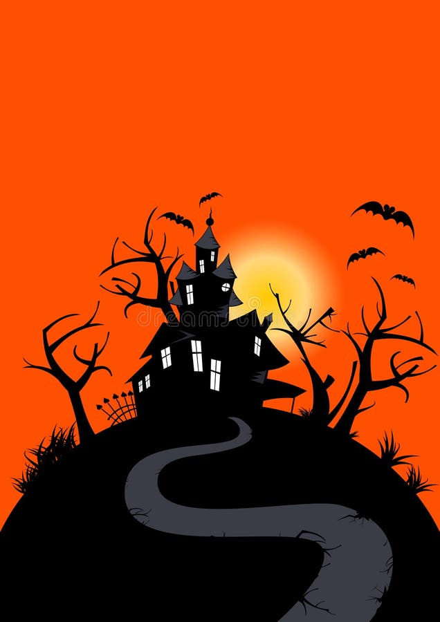 Halloween assombrou a casa ilustração royalty free Halloween assombrou a casa ilustração royalty free