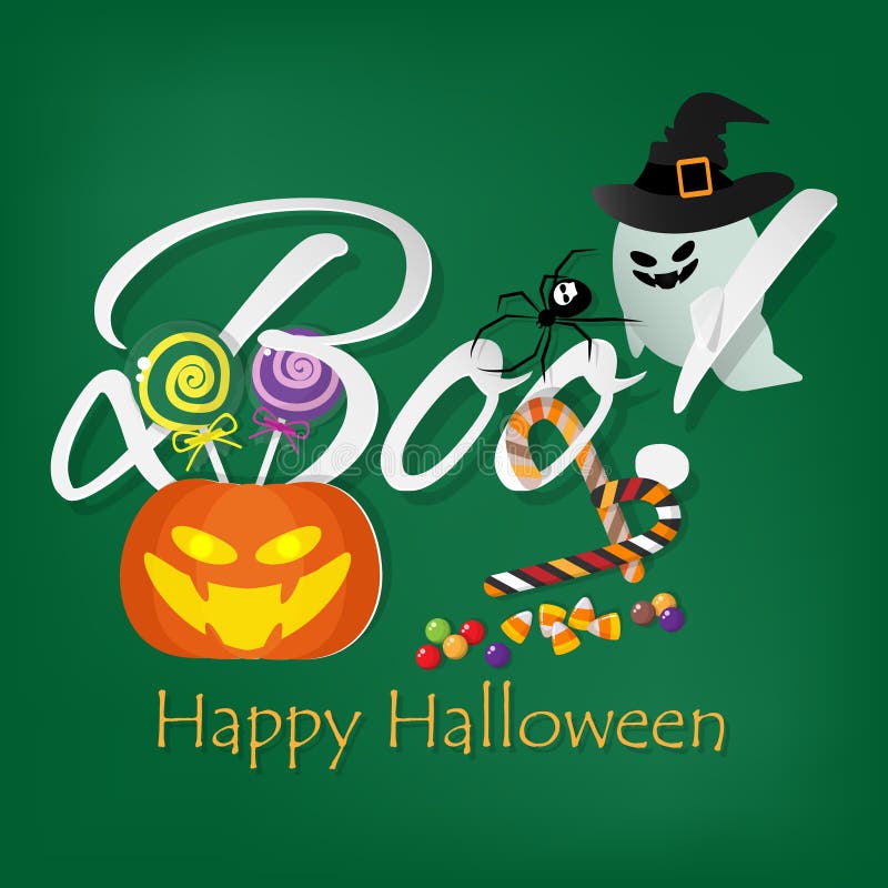 Halloween Background With Boo! Text Stock Vector