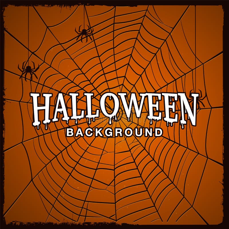 Halloween Background With Web Of Spider. Stock Illustration