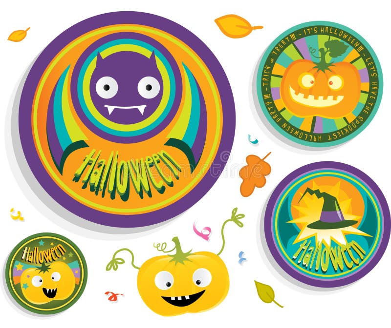 Halloween Stickers Patches Badges Cute Pumpkin Ghosts Kids And