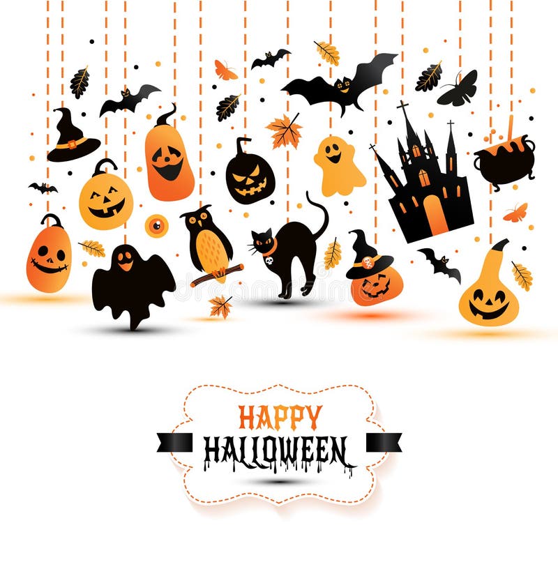 Halloween banner on white background. Invitation to night party royalty free illustration Halloween banner on white background. Invitation to night party royalty free illustration