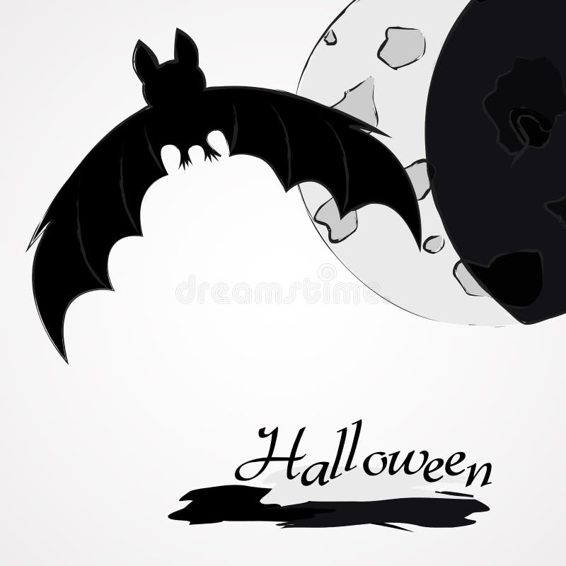 Halloween Bat And Moon Printable