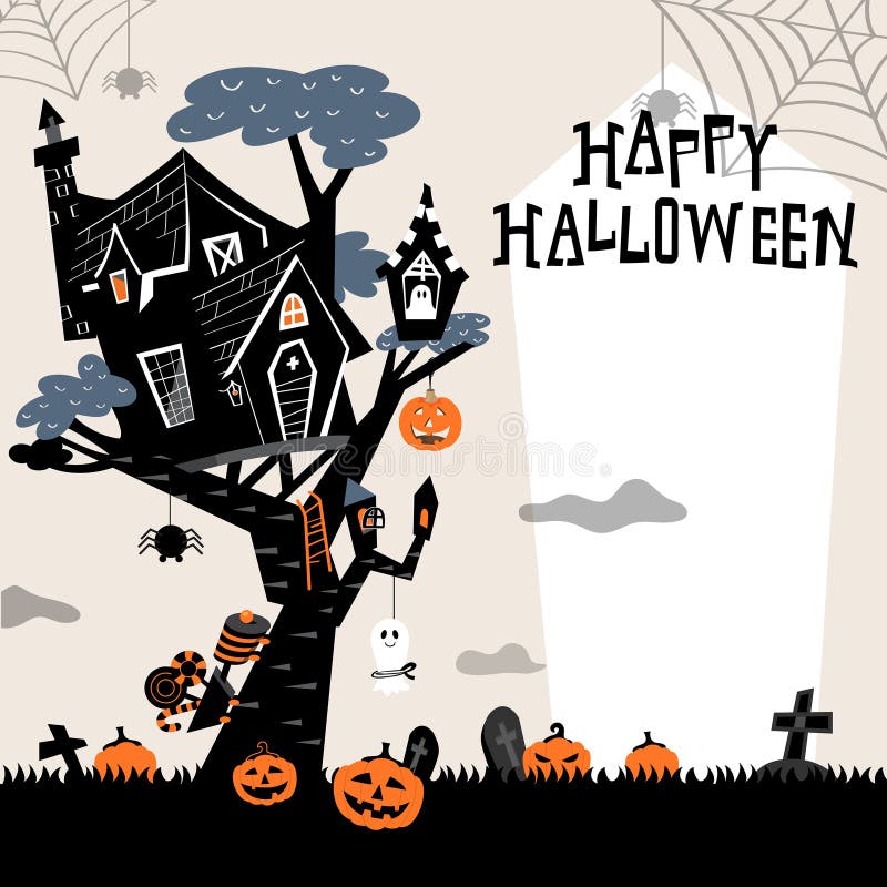 Halloween-Boomhuis vector illustratie Halloween-Boomhuis vector illustratie