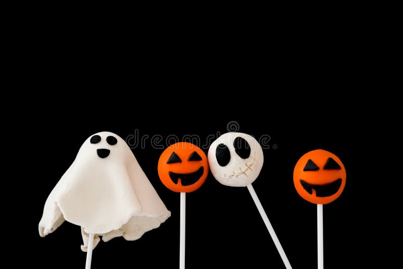 Halloween Cake with Candy Eyes Decoration on Orange and Black Background.  Stock Image - Image of kids, holiday: 155507013