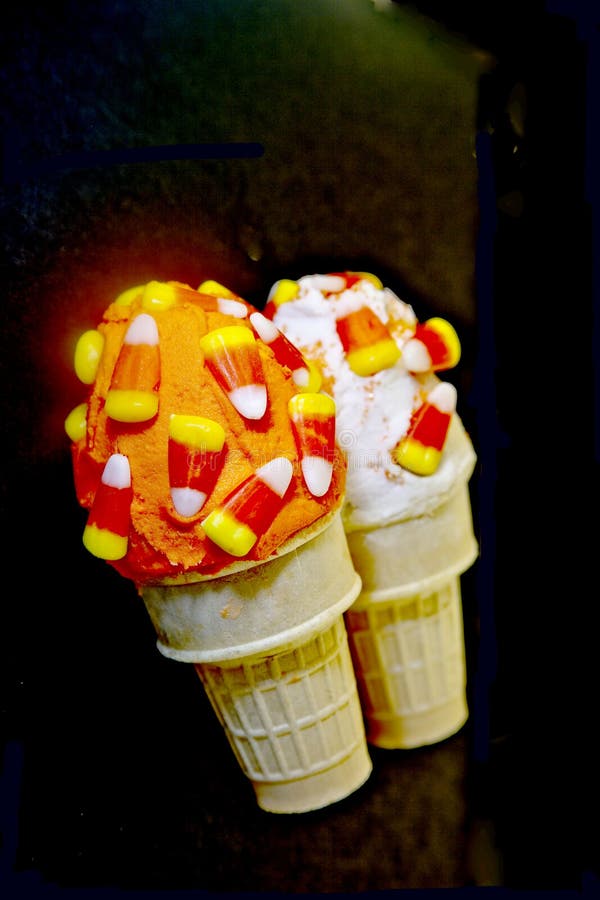 Halloween candy corn cupcake cones