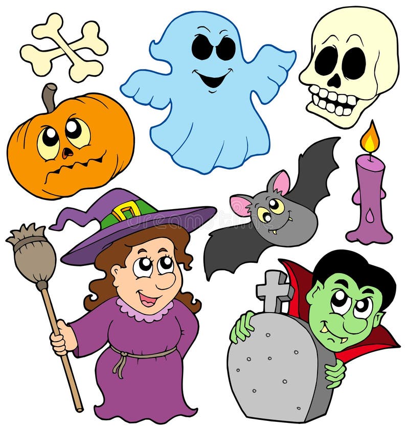 Halloween Cartoons Collection Stock Vector - Illustration of person ...