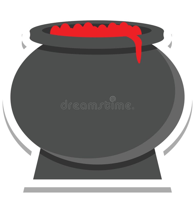 Halloween cauldron, halloween pot Color Isolated Vector icon which can be easily edit or modified stock illustration