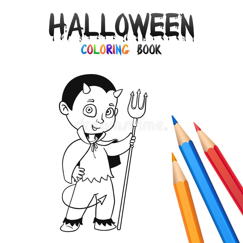 Halloween Coloring Book. Cute Baby Cartoon Character. vector illustration Halloween Coloring Book. Cute Baby Cartoon Character. vector illustration
