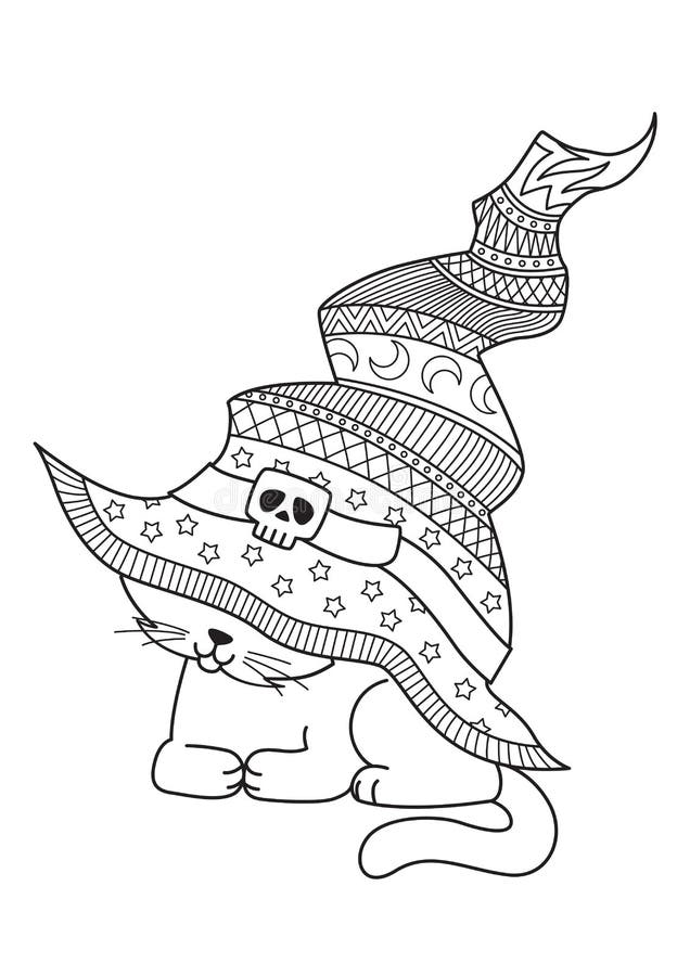 Coloring Page Of Cat In The Hat : Cat Coloring Pages With Hats Coloring