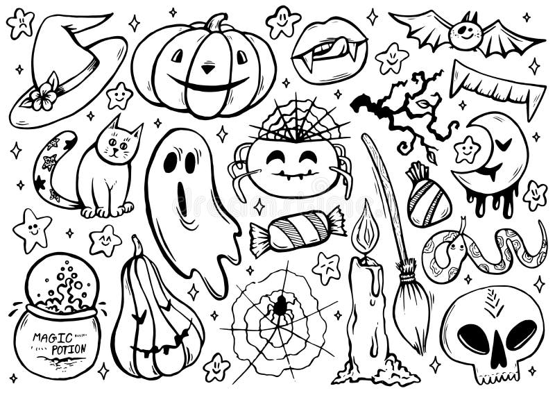 Kawaii Halloween Coloring Book for Girls: 32 Adorable Pages for