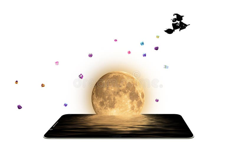 Halloween-Concept op smartphone stock illustratie