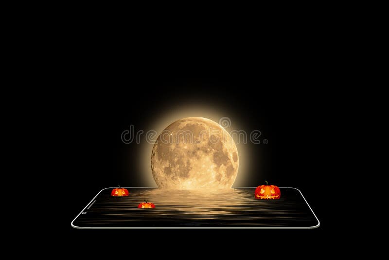 Halloween-Concept op smartphone royalty-vrije illustratie