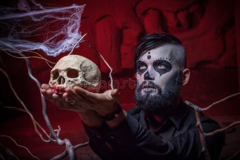 Halloween concept with young man royalty free stock image