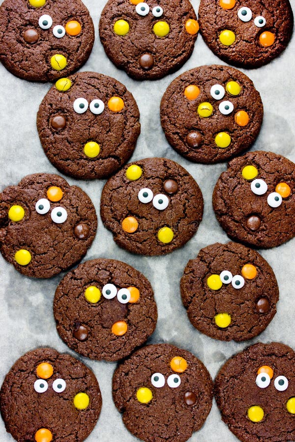 Halloween Cookies, Homemade Chocolate Cookies Stock Photo - Image of ...