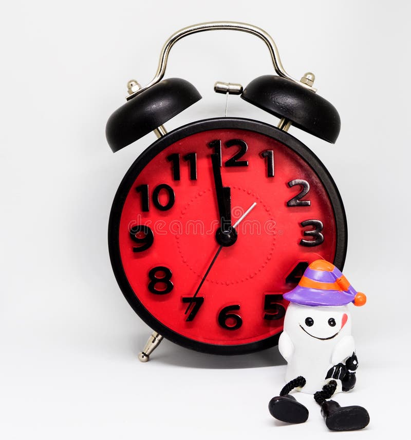 Halloween Count Down Clock with a Ghost Toy. Stock Image Image of