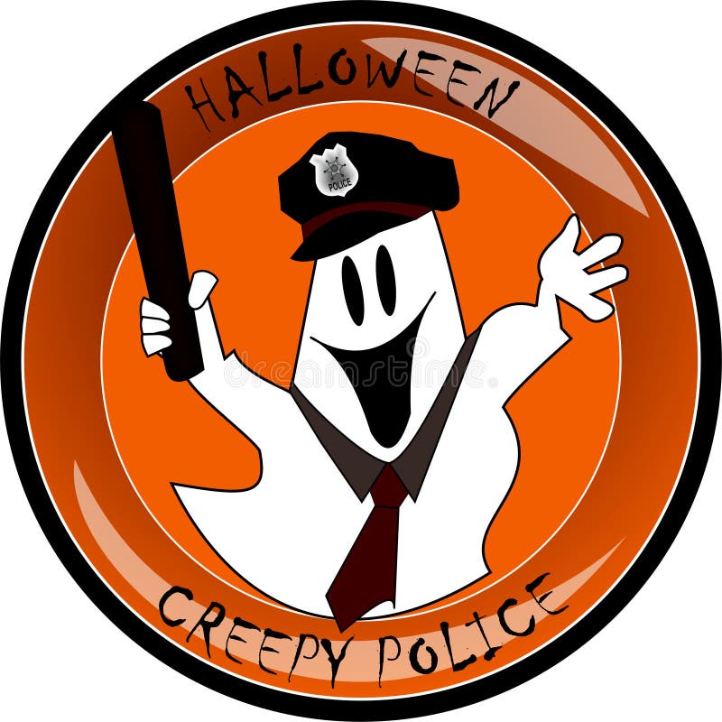 Halloween Creepy Police Ghost Stock Illustration Illustration of