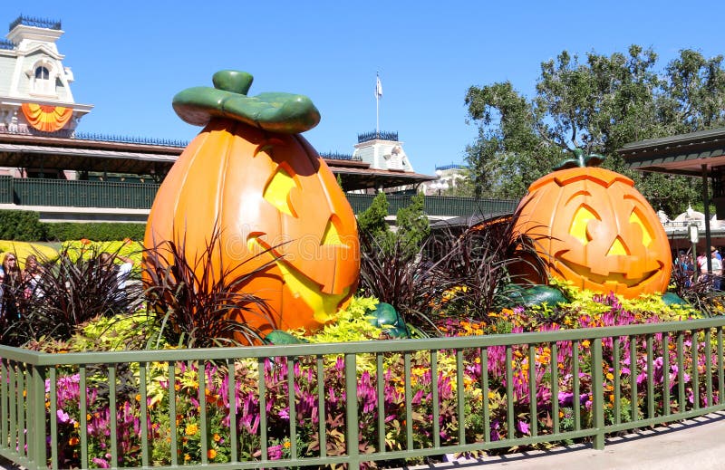 Halloween Decorations at Disneyworld Editorial Stock Image Image of