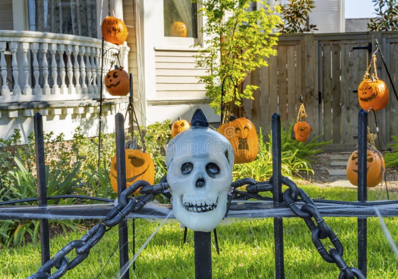 Halloween Decorations Iron Gate Garden District New Orleans Louisiana