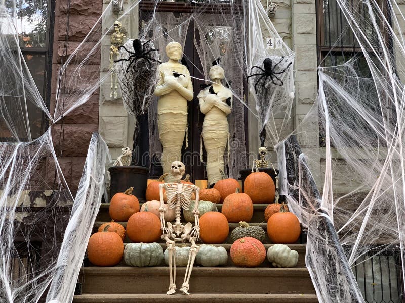 Halloween Decorations, Manhattan, NYC, USA. Editorial Image Image of