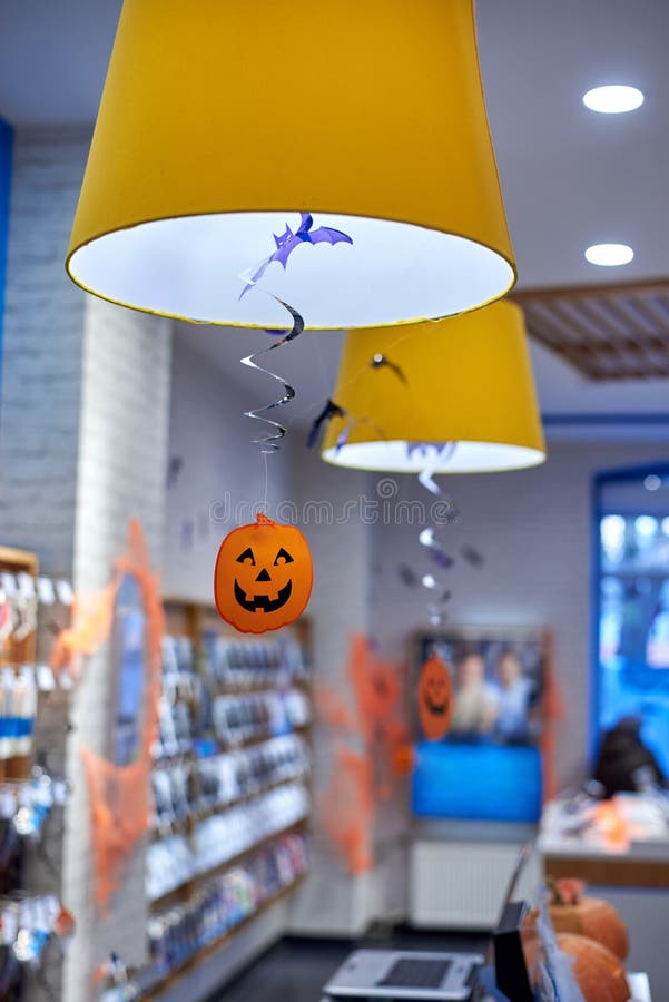 Halloween Decorations, Sale at an Electronics Store for Halloween Stock