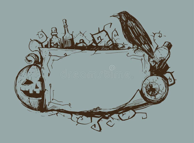 Halloween decorative frame vector illustration