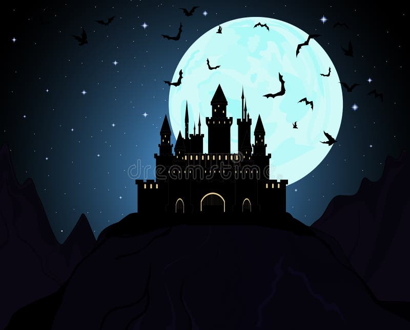 Halloween Draculas castle. Vector illustration royalty free illustration