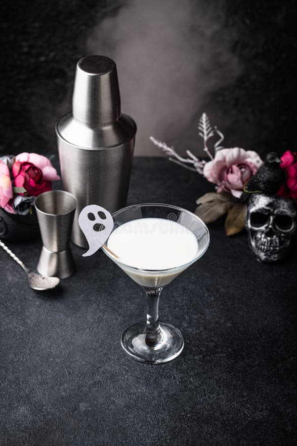 Halloween Drink Liquid Ghost. Coconut Cocktail Stock Photo Image of