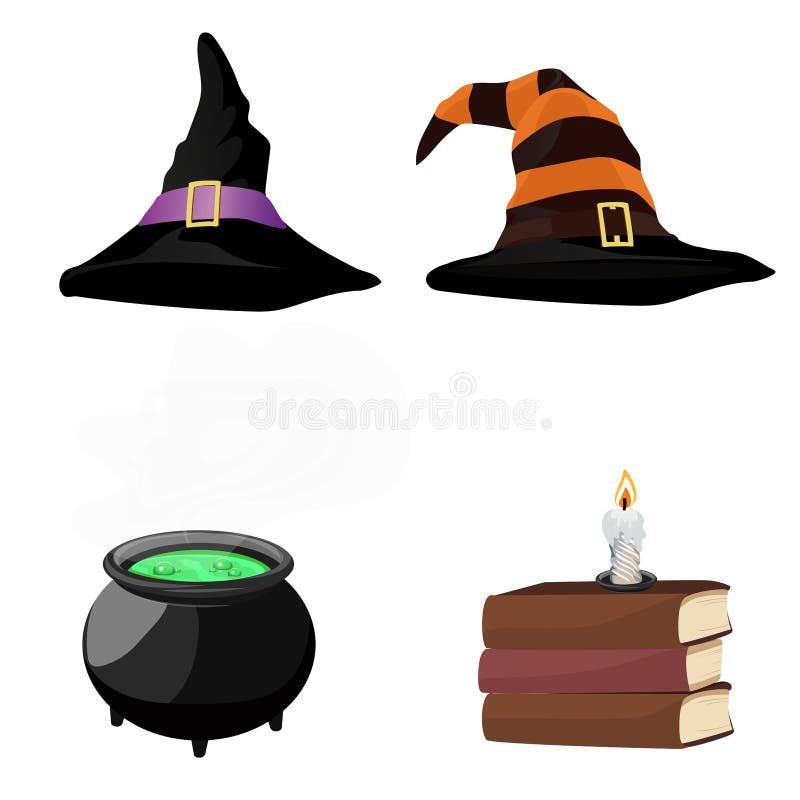 Halloween. Elementos de diseño. Conjunto de brujas. Ilustración del vector libre illustration