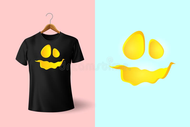 Halloween T shirt Design Vector Bundle, Spooky Face in The Cloud