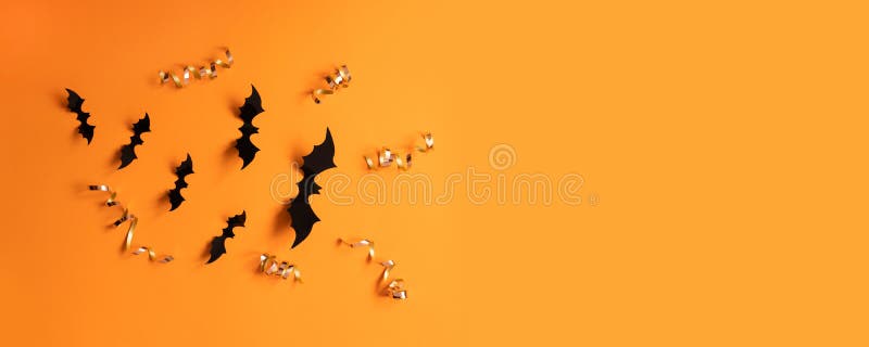 Halloween-Fahne mit Schwarzem aber auf einem orange Hintergrund, Draufsicht stockbilder Halloween-Fahne mit Schwarzem aber auf einem orange Hintergrund, Draufsicht stockbilder