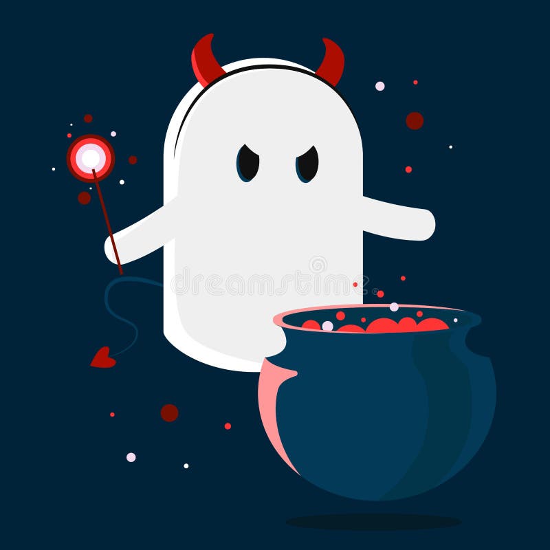 Halloween fantôme mal icône sorcière cauldron