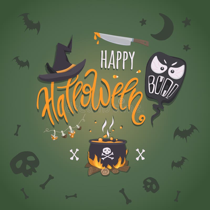 Conjunto De Halloween, Desenho De Linha De Halloween Ilustração Stock -  Ilustração de noite, partido: 159669825