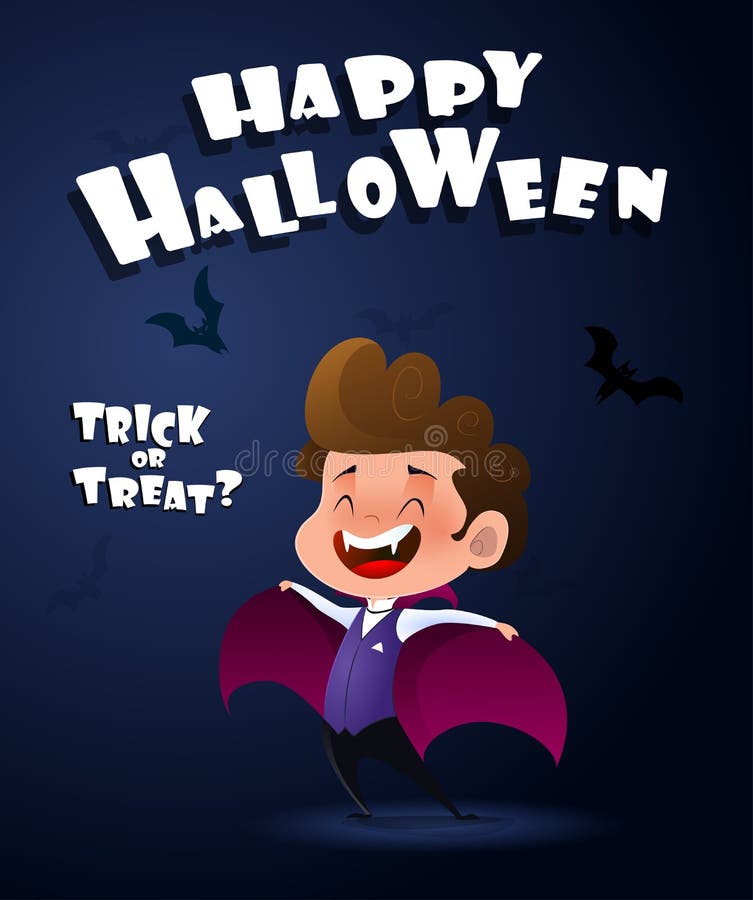 Halloween feliz Weard da criança como Dracula Vetor ilustração do vetor