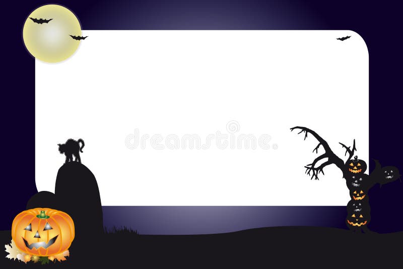 A frame for halloween night. Grass night sky background vectors