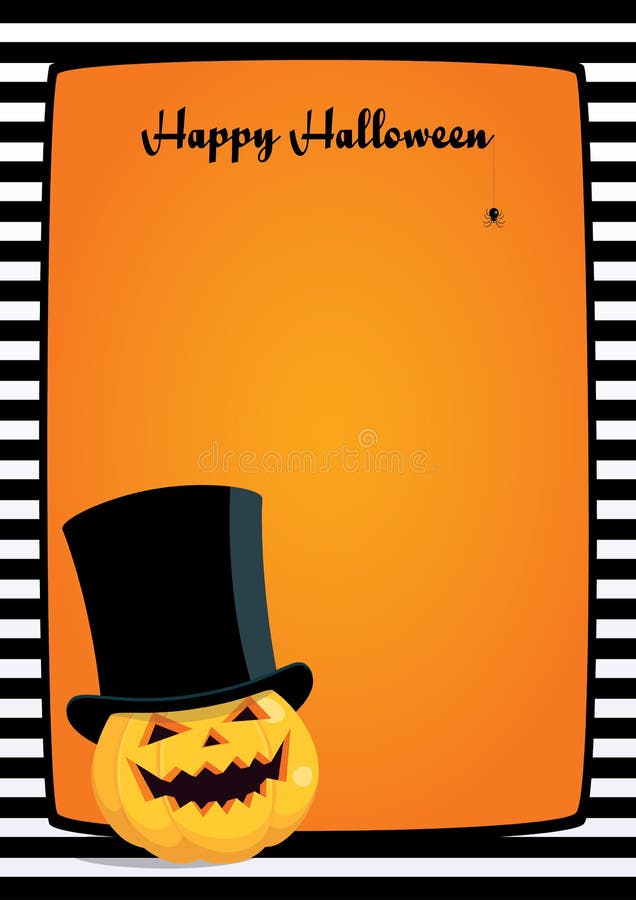 Halloween frame pumpkin top hat