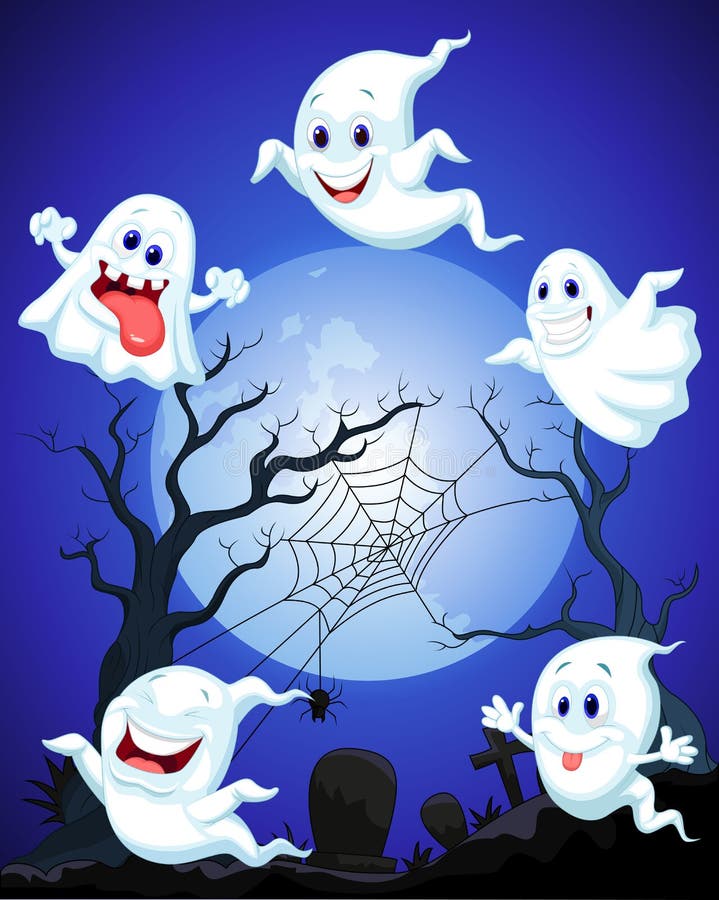 Halloween Ghost Cartoon Stock Vector Illustration Of Night 45759590