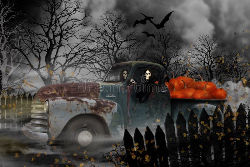 Halloween Ghouls in old Chevy Truck