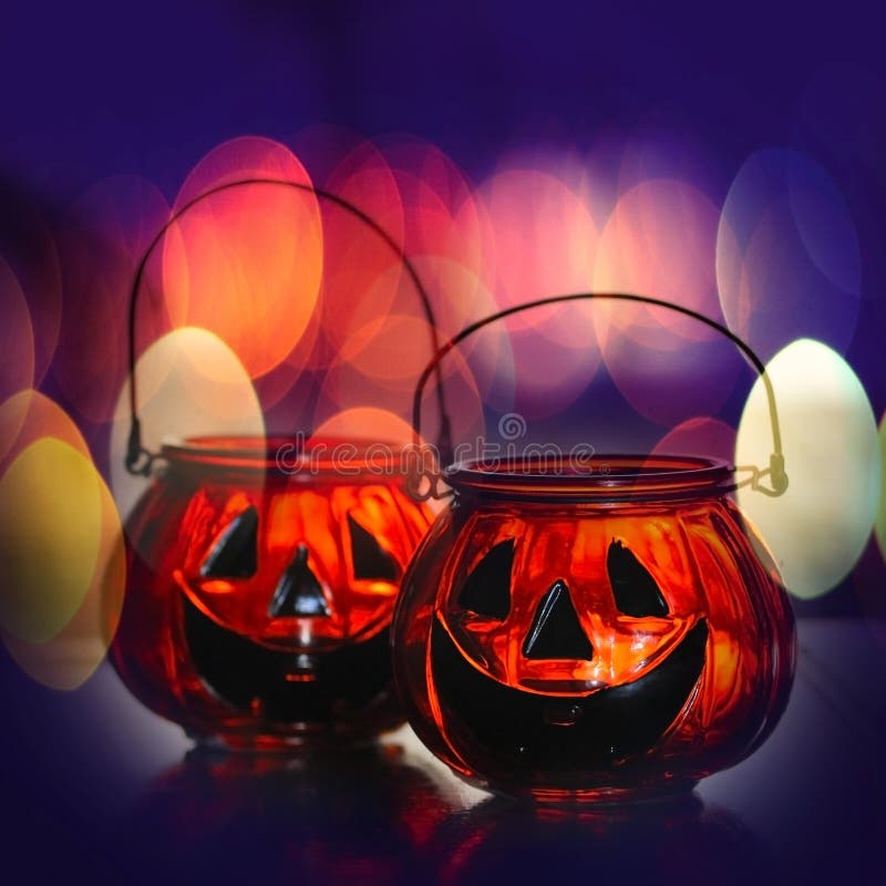 Halloween glass pumpkins stock image. Image of demonic - 33923257