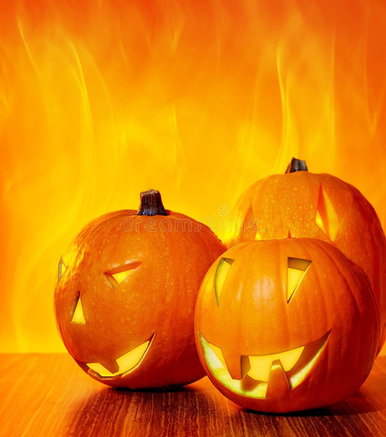 Halloween Glowing Pumpkins Stock Image Image Of Fall 21597155