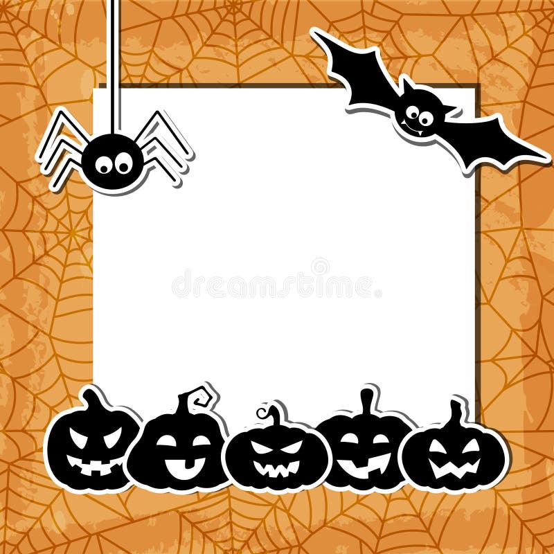 Halloween grunge background with black pumpkins
