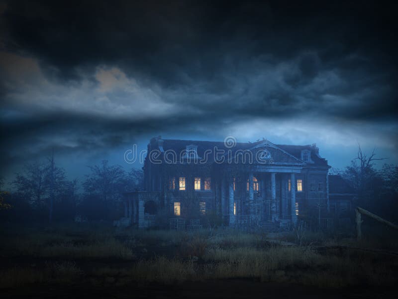 Halloween Haunted House Mansion Background