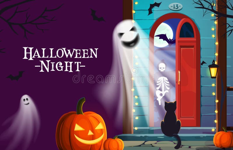 Scary House With Stairs Ghosts Doors Pumpkins Halloween Artoon Vector  Illustrationdecorations, Scary House, Door Design, Pumpkin PNG Transparent  Image and Clipart for Free Download