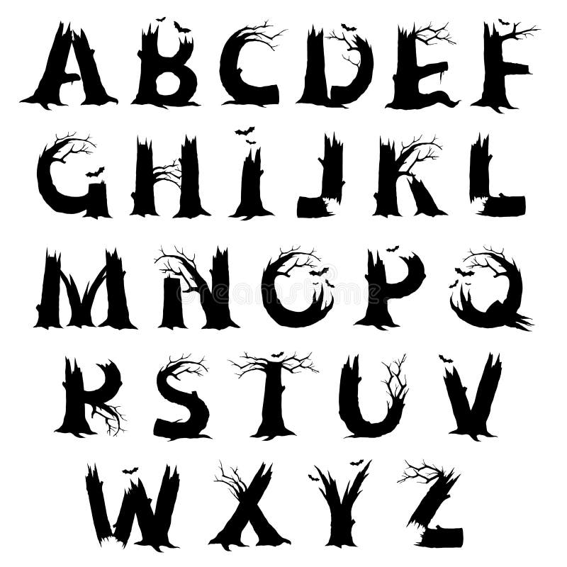 Halloween Horror Alphabet Letters Stock Vector - Illustration: 45233180