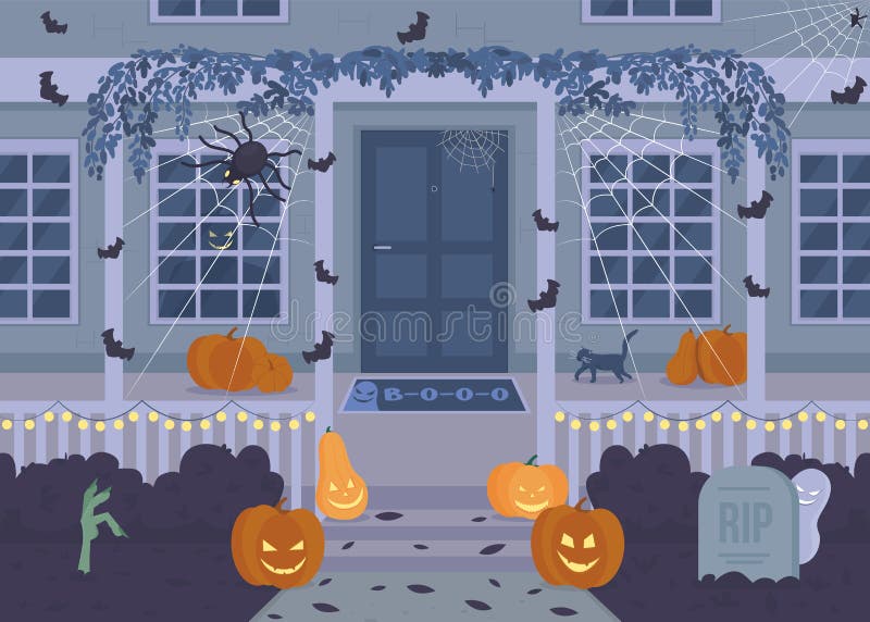 Scary House With Stairs Ghosts Doors Pumpkins Halloween Artoon Vector  Illustrationdecorations, Scary House, Door Design, Pumpkin PNG Transparent  Image and Clipart for Free Download