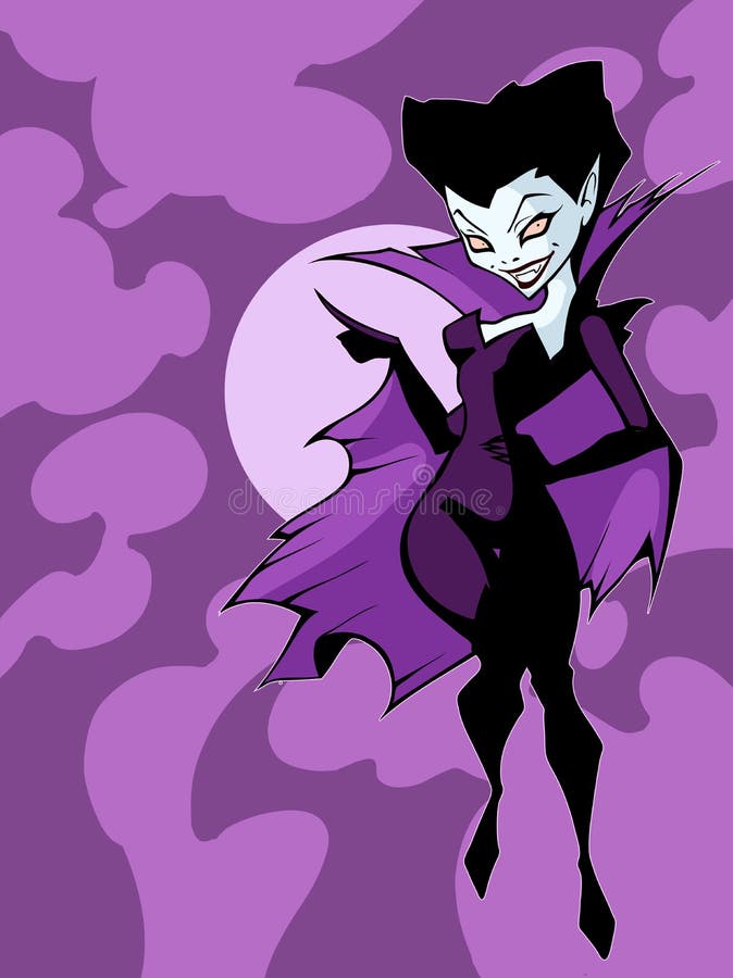 Halloween illustration of a cute vampire lady vector illustration