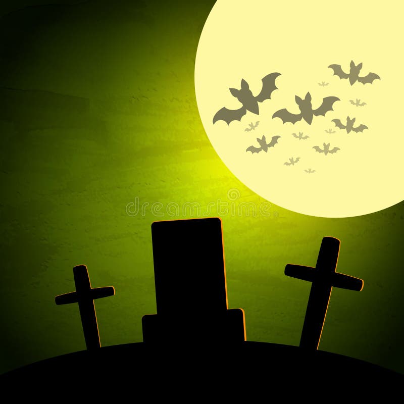 Halloween illustration with moon and dark landscape royalty free illustration Halloween illustration with moon and dark landscape royalty free illustration