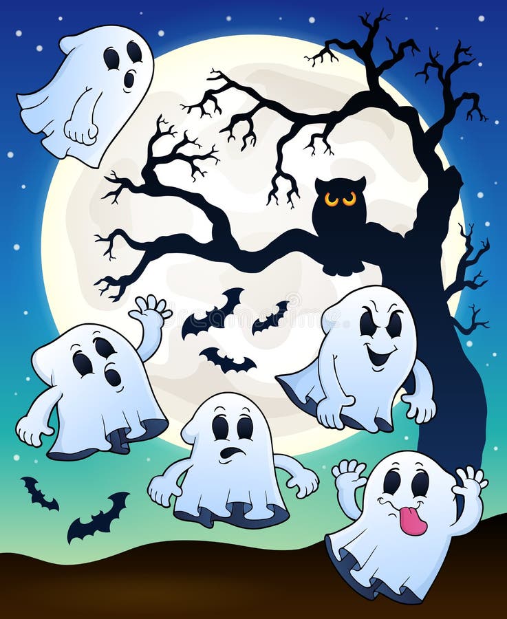 Halloween Image with Ghosts Theme 2 Stock Vector - Illustration of ...